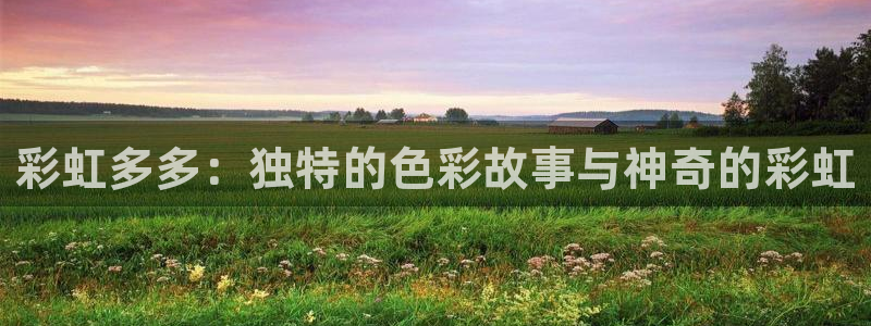 恩佐2平台登录下载：彩虹多多：独特的色彩故事与神奇的彩虹